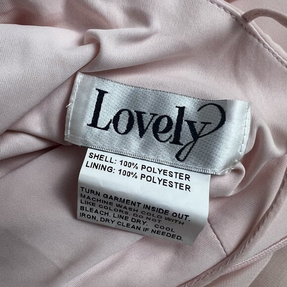 Lovely‎ LB012 Size 4 Lux Chiffon Elliot Maxi Dress Square Neck Blush Pink - Picture 7 of 13